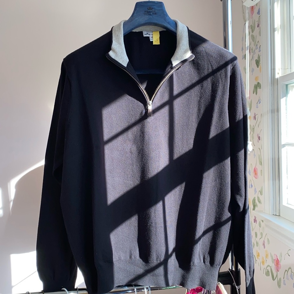 XXL Peter Millar 1/4 Zip Sweater 67% Pima Cotton, 9% Silk, 3% Cashmere 21% Nylon